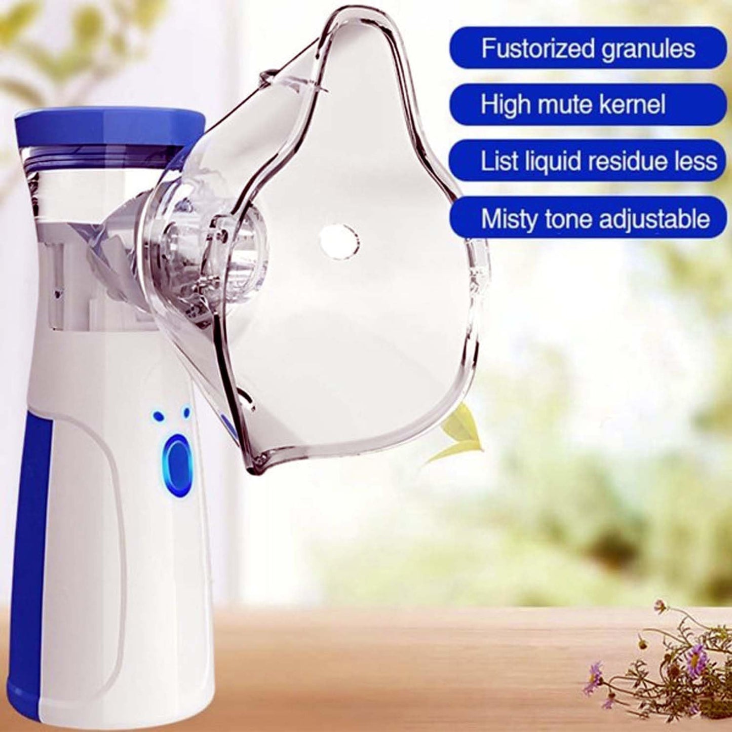 Portable Mesh Nebulizer for Adults & Kids, Handheld Nebuliser Machine with 2 Masks