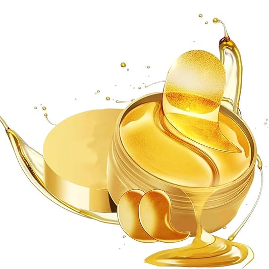 Eye Patches - 60 Pcs - 24K Gold Eyes Mask- Puffy Eye & Dark Circles Treatments
