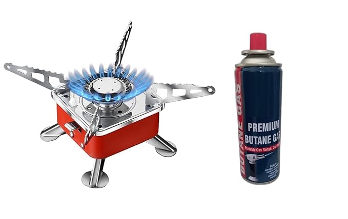 camping stove with cylinder | camping gas stove | campingstove - 2800W- Ultra Light Picnic Cooking Gas Burners Folding Stove -Emergenceystove