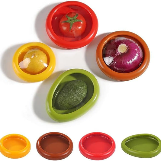 4pcs Silicone Fruit Storage Box, Silicone Fruit And Vegetable Anti-Oxidation Storage Containers