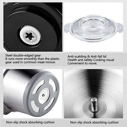 Stainless Steel Electric Meat Grinders with Bowl Heavy for Kitchen Food Chopper Vegetable Fruit Mixer Blender Chopper Juicer for Onion
