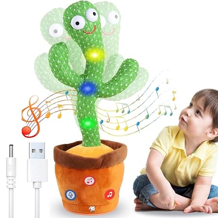 Rechargeable Toys Talking Cactus Baby Toys for Kids Dancing Cactus Toys Can Sing Wriggle