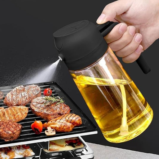 500ml 2 in 1 Glass Oil Sprayer and Dispenser Bottle