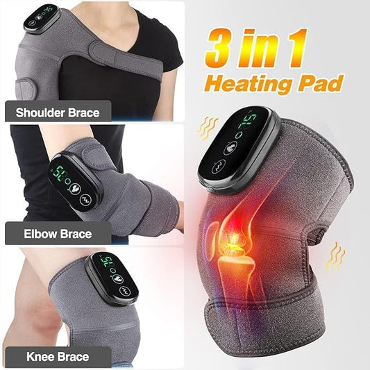 Polyester, Knee Massager For Joint Pain Relief Machine, Electric Cordless Knee Heating Pad Therapy Vibration For Arthritis, Joints Pain Relief For Men/Women