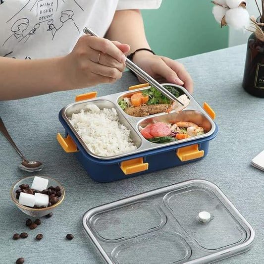 3 Compartment Stainless Steel Lunch Box