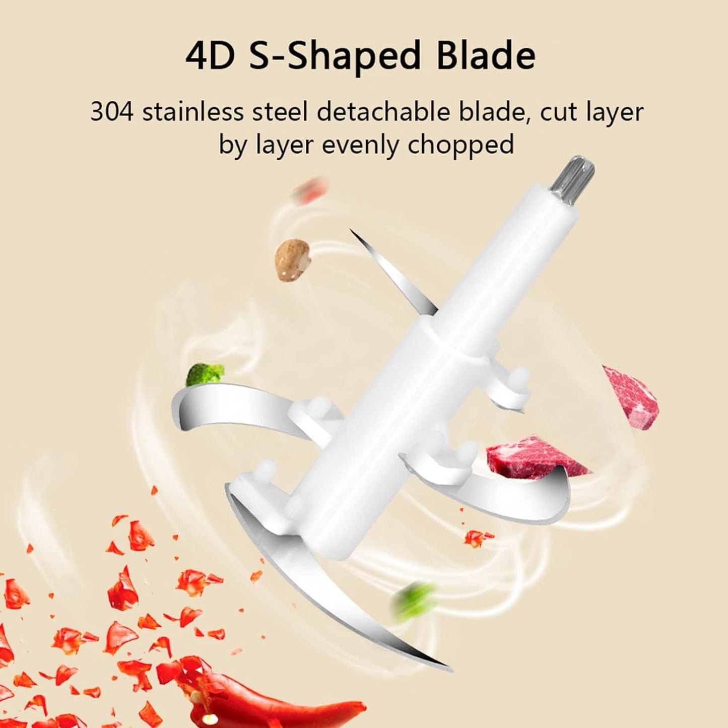 Stainless Steel Electric Meat Grinders with Bowl Heavy for Kitchen Food Chopper Vegetable Fruit Mixer Blender Chopper Juicer for Onion