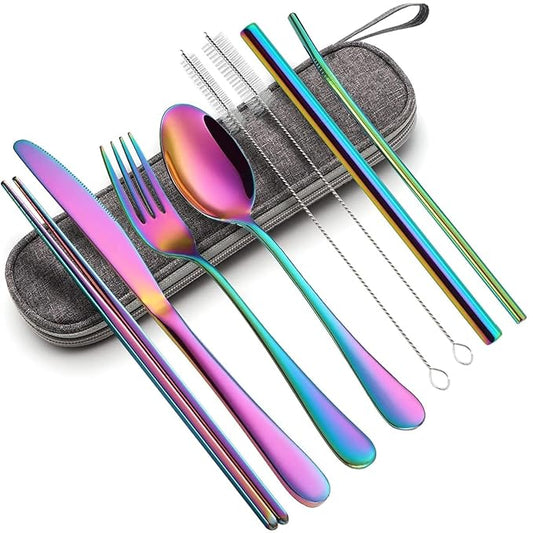 Portable Utensils, Travel Camping Cutlery Set, 8-Piece