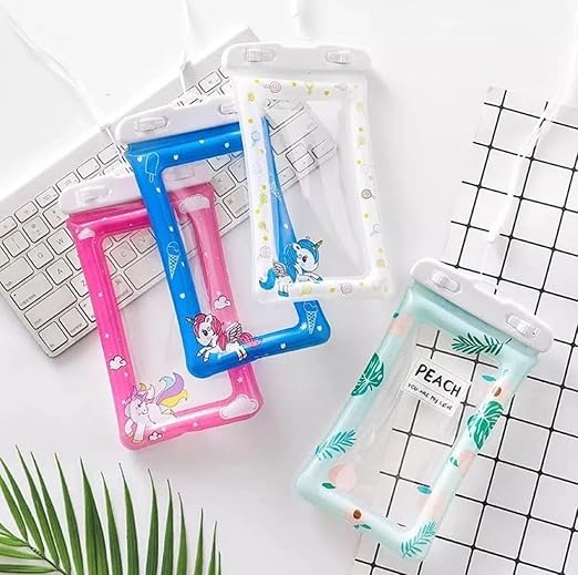 Cartoon Waterproof Mobile Cover for All Smart Phones|Transparent Floating Pouch Touchscreen Friendly