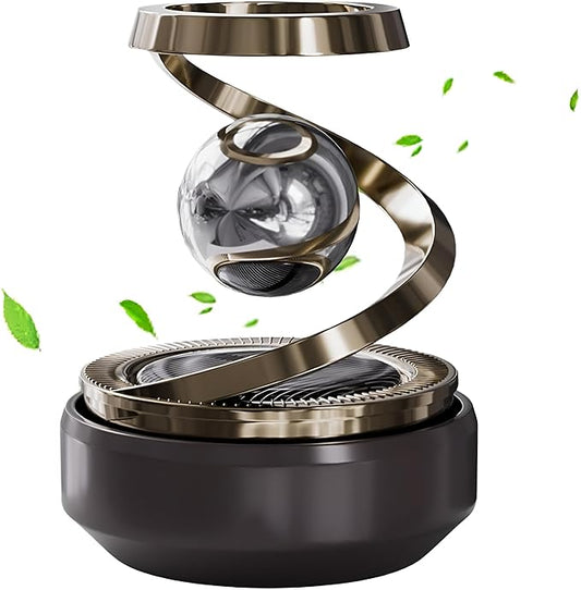 Solar-Powered Car Air Freshener – Rotating Aromatherapy Diffuser, Refillable & Eco-Friendly Dashboard Air Purifier for Car Interior