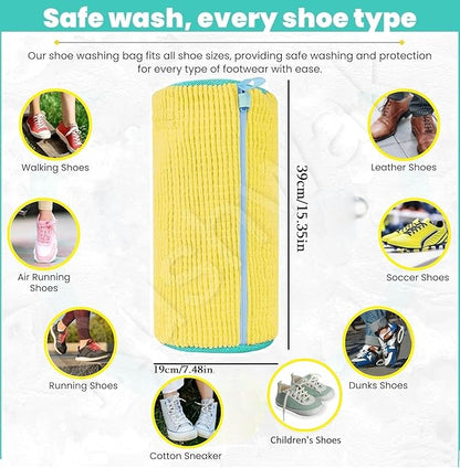 1Pc Shoe Washing Machine Bag, Invisible Zipper Side Opening Shoe Washing Bag for Washer and Dryer