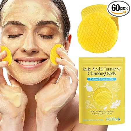 Acid and Turmeric Cleansing Pads for Dark Spots, Skin Brightening