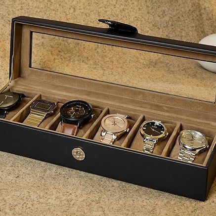 plastic Watch Box 6 Slots - Watch Box Organiser Carafe Basket Permanent Coffee Filters for Keurig Duo and K-Duo Essentials Coffee Makers Accessories