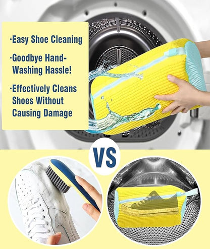 1Pc Shoe Washing Machine Bag, Invisible Zipper Side Opening Shoe Washing Bag for Washer and Dryer